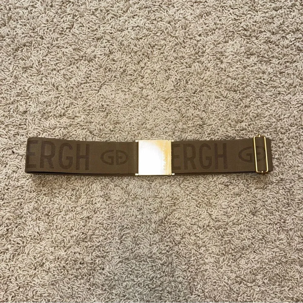 Goldbergh Ski Belt Logo Marmottes Tan Gold Metallic for Ski Pants, ski suit